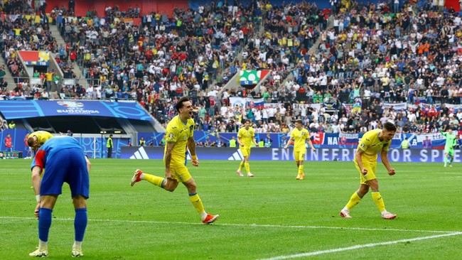 Hasil Euro 2024: Sempat Tertinggal, Ukraina Berbalik Hajar Slovakia 2-1